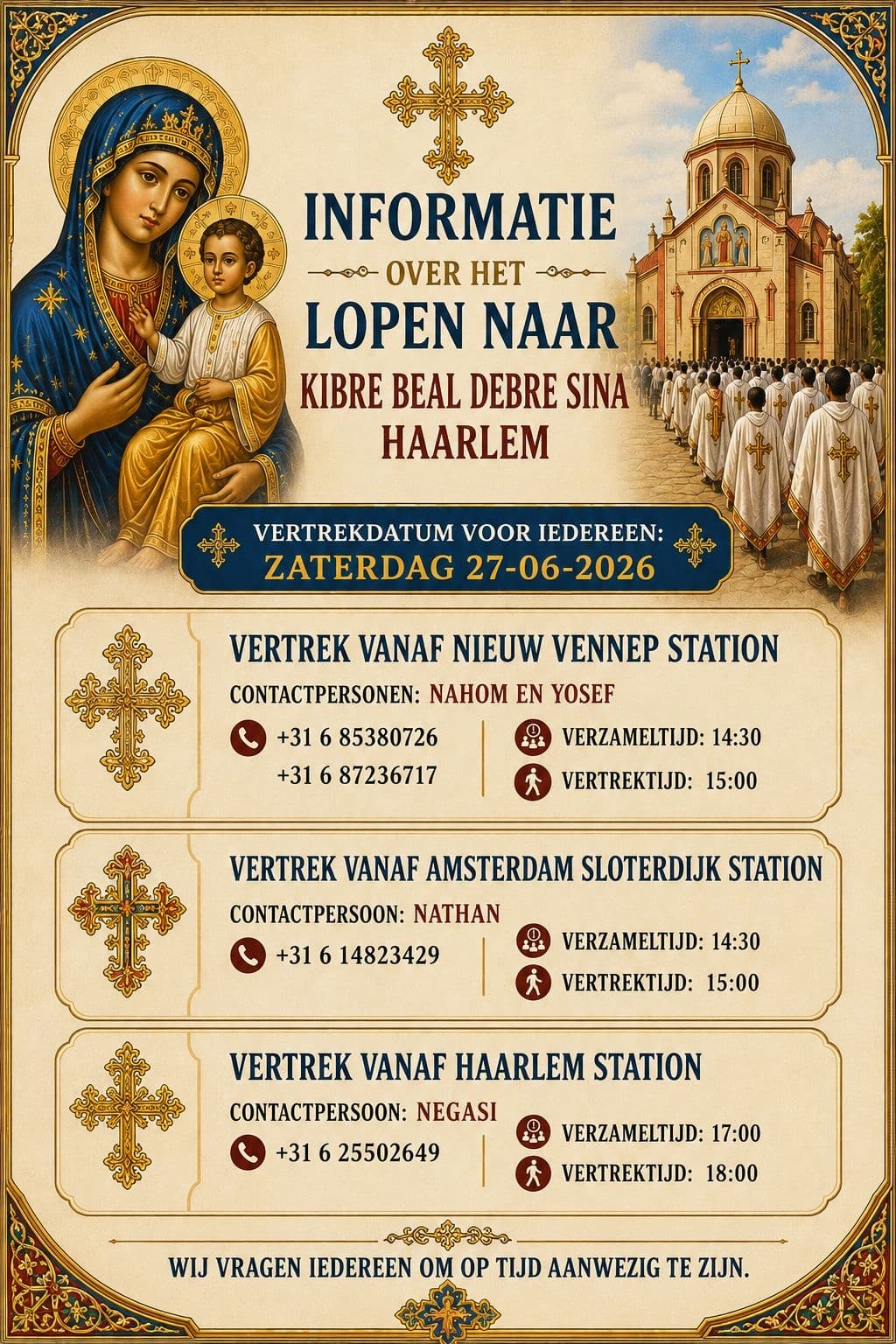 Jaarlijkse feest Maagd Maria Debre Sina in Haarlem